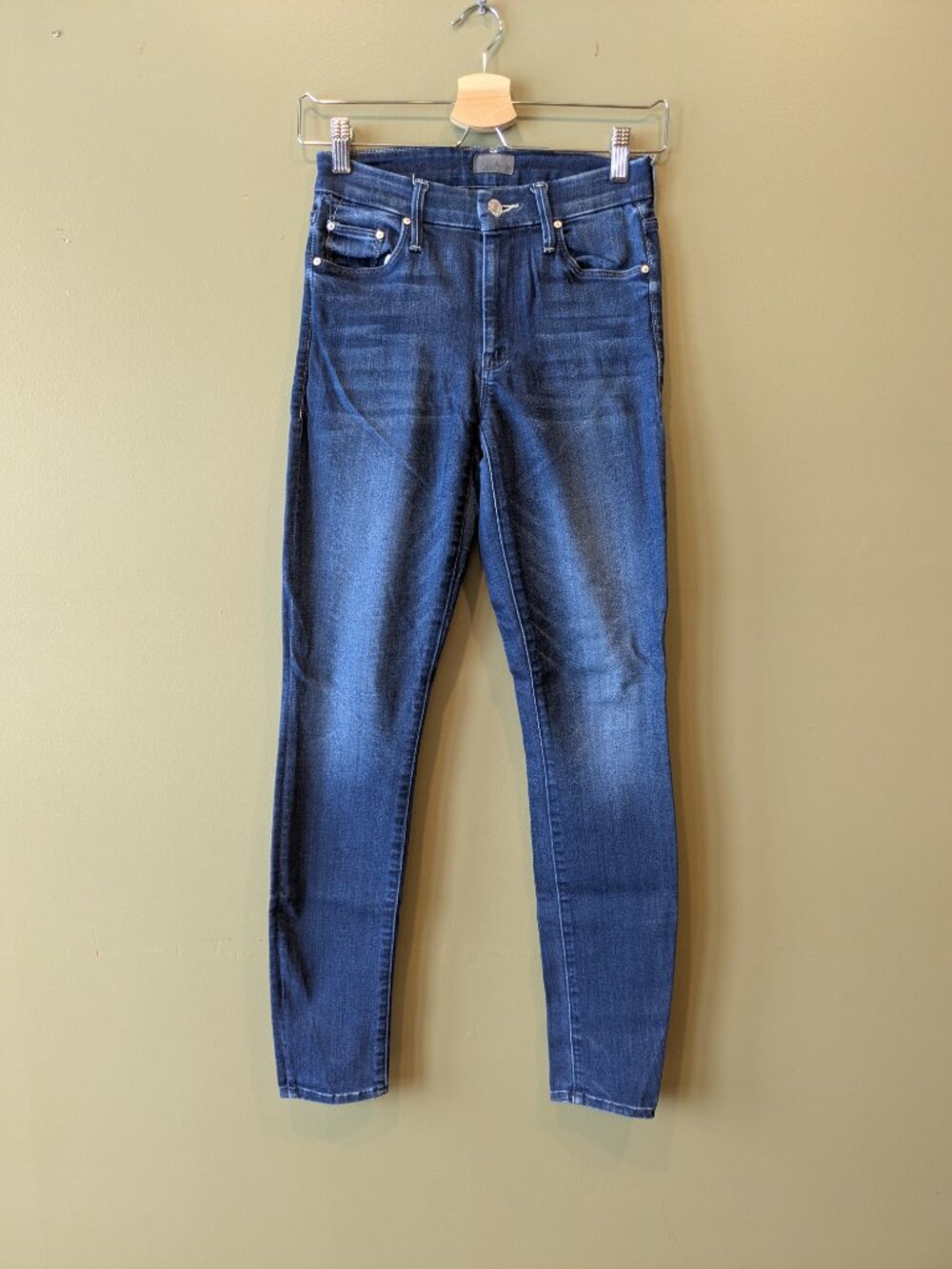 MOTHER Denim The Looker Ankle Skinny Jeans Sz 25 Tongue & Chic Mid Rise Stretch